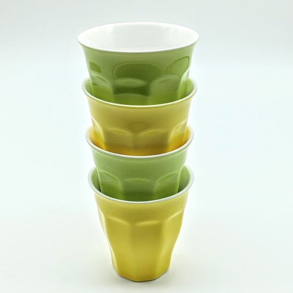 Crate & Barrel Green Yellow 3 Oz. Ceramic Espresso Shot Glasses - Picture 3 of 6